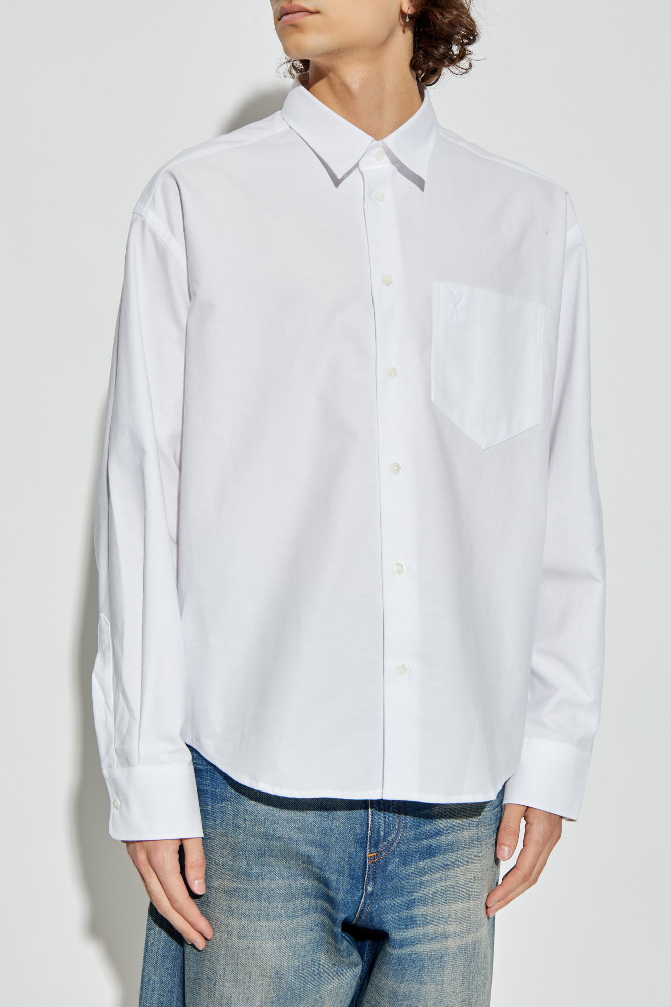 White Shirt with logo Ami Alexandre Mattiussi - Vitkac AS